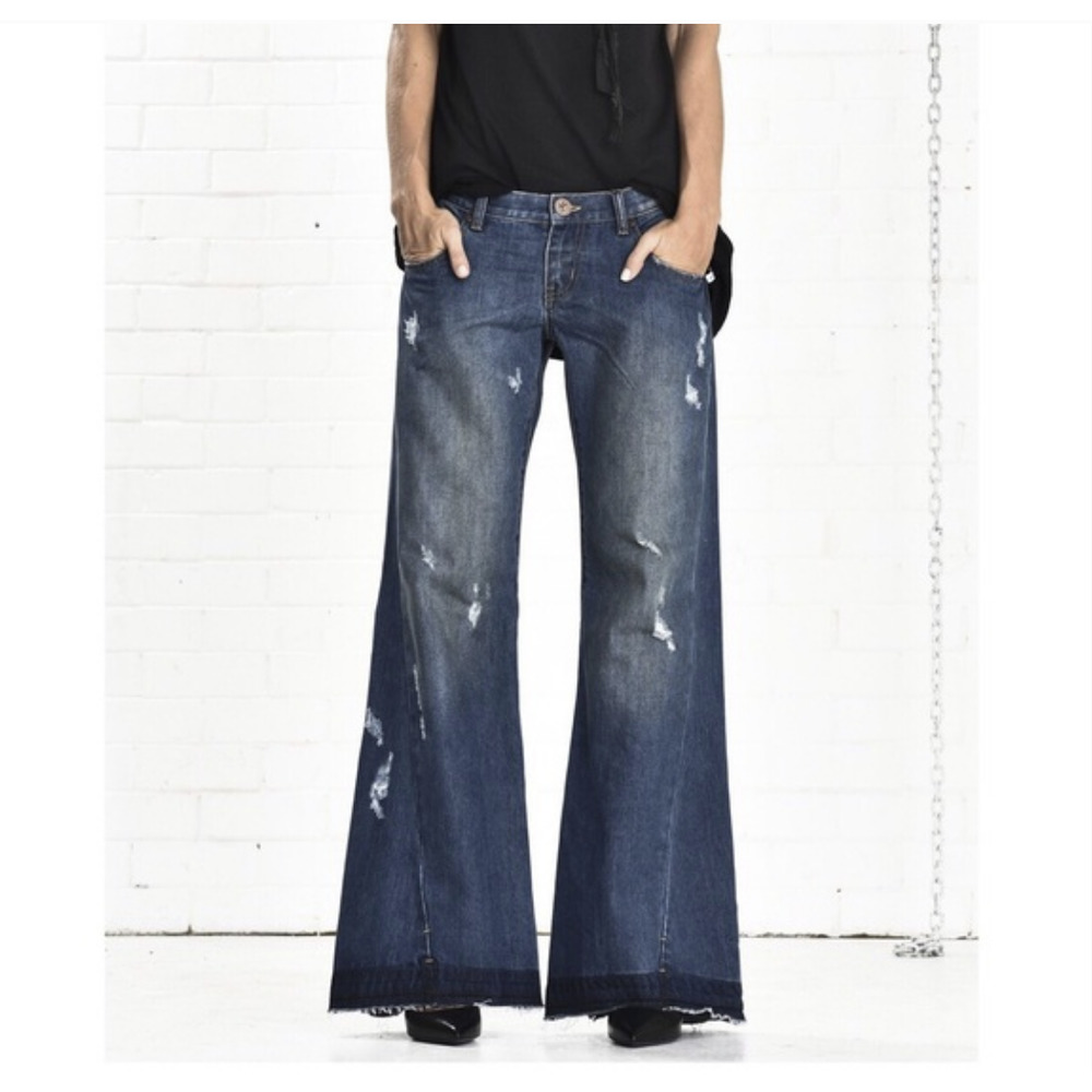 One Teaspoon Westenders Low Rise Relaxed Wide Leg Jeans